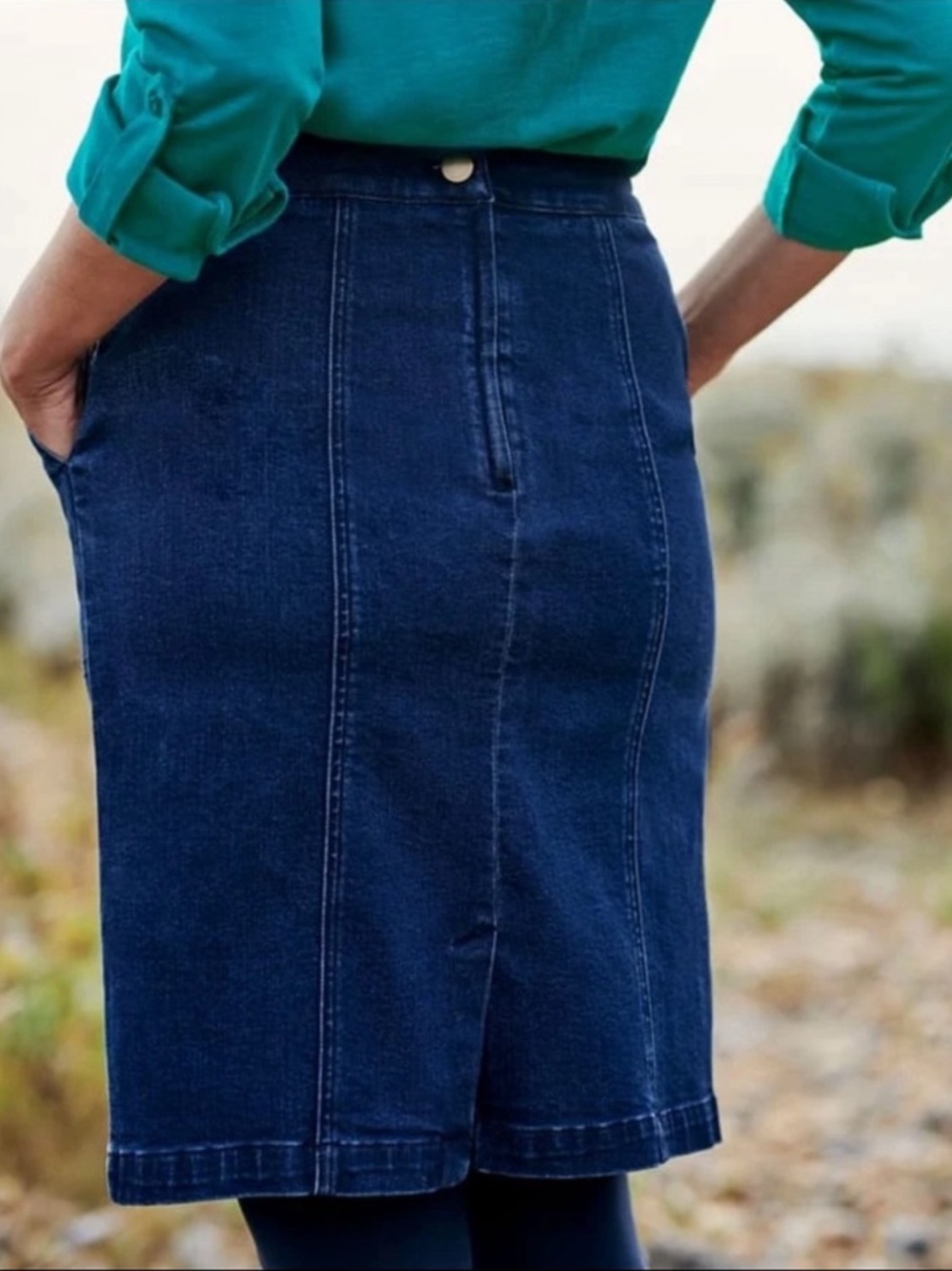 Woolovers Denim A-Line Skirt